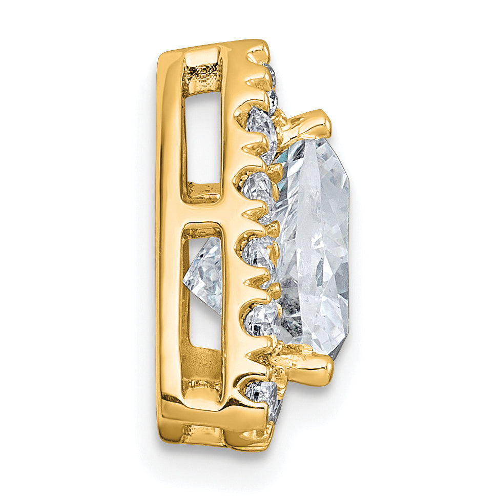14k 2 5/8 carat Lab Grown Diamond VS+ F+ Trillion Complete Halo Chain Slide Pendant