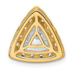 14k 2 5/8 carat Lab Grown Diamond VS+ F+ Trillion Complete Halo Chain Slide Pendant