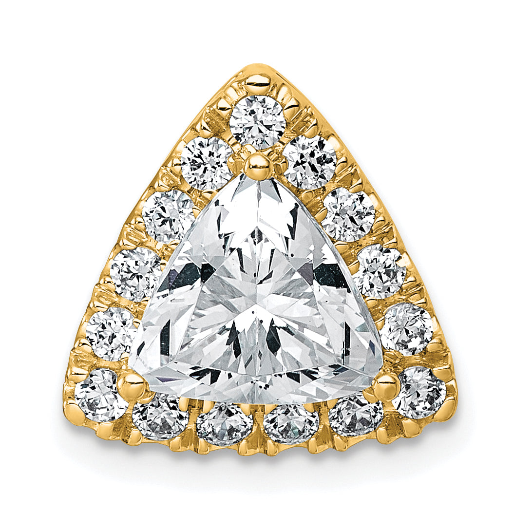 14k 2 5/8 carat Lab Grown Diamond VS+ F+ Trillion Complete Halo Chain Slide Pendant
