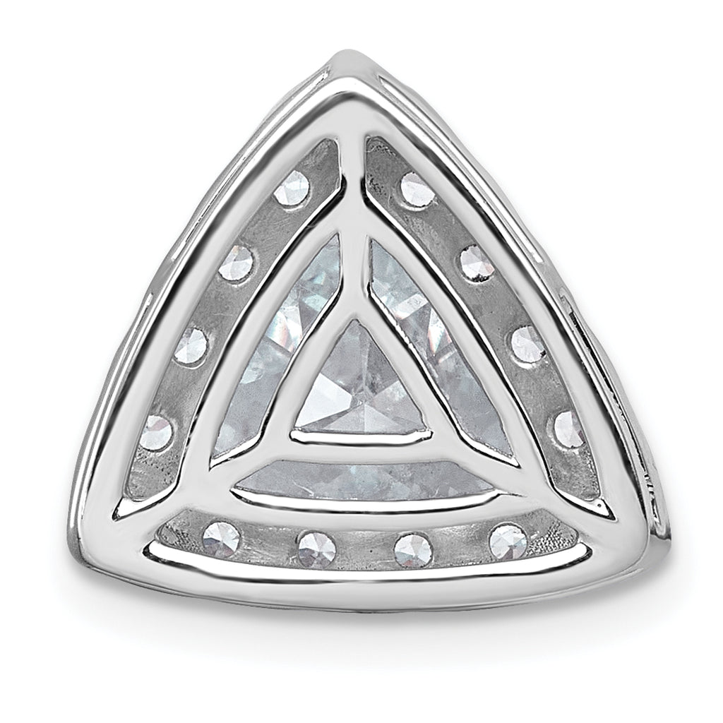 14k White Gold 3 1/4 carat Lab Grown Diamond VS+ F+ Trillion Complete Halo Chain Slide Pendant