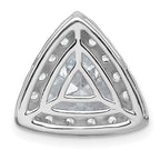 14k White Gold 3 1/4 carat Lab Grown Diamond VS+ F+ Trillion Complete Halo Chain Slide Pendant