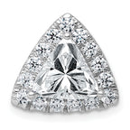 14k White Gold 3 1/4 carat Certified Lab Grown Diamond VS+ F+ Trillion Complete Halo Chain Slide Pendant