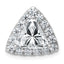 14k White Gold 3 1/4 carat Certified Lab Grown Diamond VS+ F+ Trillion Complete Halo Chain Slide Pendant