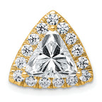 14k 3 1/4 carat Certified Lab Grown Diamond VS+ F+ Trillion Complete Halo Chain Slide Pendant