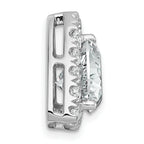 14k White Gold 3 7/8 carat Lab Grown Diamond VS+ F+ Trillion Complete Halo Chain Slide Pendant