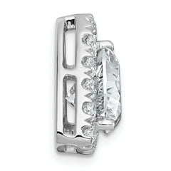 14k White Gold 3 7/8 carat Lab Grown Diamond VS+ F+ Trillion Complete Halo Chain Slide Pendant