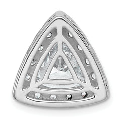 14k White Gold 3 7/8 carat Lab Grown Diamond VS+ F+ Trillion Complete Halo Chain Slide Pendant