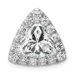 14k White Gold 3 7/8 carat Certified Lab Grown Diamond VS+ F+ Trillion Complete Halo Chain Slide Pendant