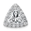 14k White Gold 3 7/8 carat Lab Grown Diamond VS+ F+ Trillion Complete Halo Chain Slide Pendant