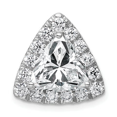 14k White Gold 3 7/8 carat Certified Lab Grown Diamond VS+ F+ Trillion Complete Halo Chain Slide Pendant