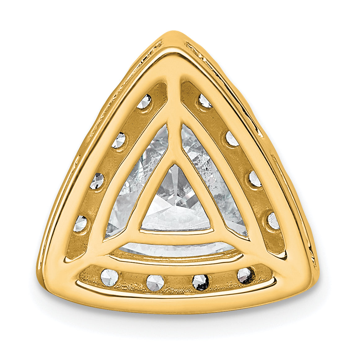 14k 3 7/8 carat Lab Grown Diamond VS+ F+ Trillion Complete Halo Chain Slide Pendant