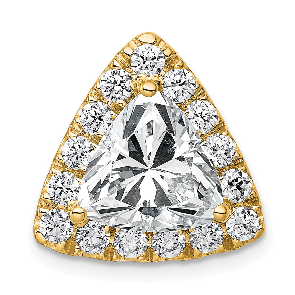 14k 3 7/8 carat Lab Grown Diamond VS+ F+ Trillion Complete Halo Chain Slide Pendant