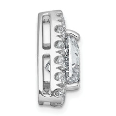 14k White Gold 5 carat Lab Grown Diamond VS+ F+ Trillion Complete Halo Chain Slide Pendant