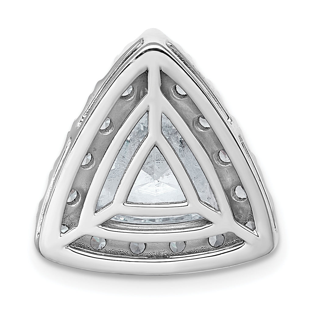 14k White Gold 5 carat Lab Grown Diamond VS+ F+ Trillion Complete Halo Chain Slide Pendant
