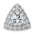 14k White Gold 5 carat Certified Lab Grown Diamond VS+ F+ Trillion Complete Halo Chain Slide Pendant
