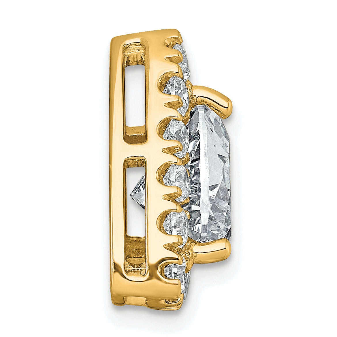 14k 5 carat Certified Lab Grown Diamond VS+ F+ Trillion Complete Halo Chain Slide Pendant