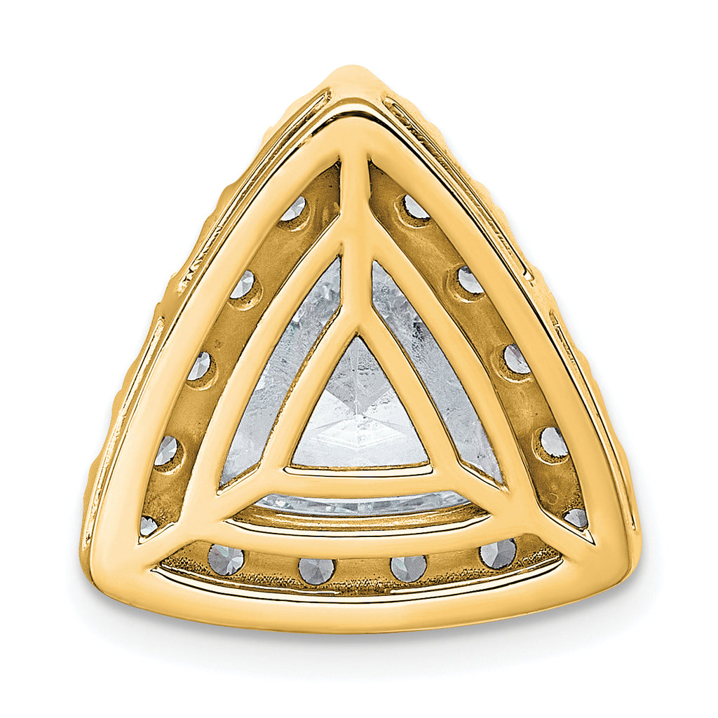 14k 5 carat Lab Grown Diamond VS+ F+ Trillion Complete Halo Chain Slide Pendant
