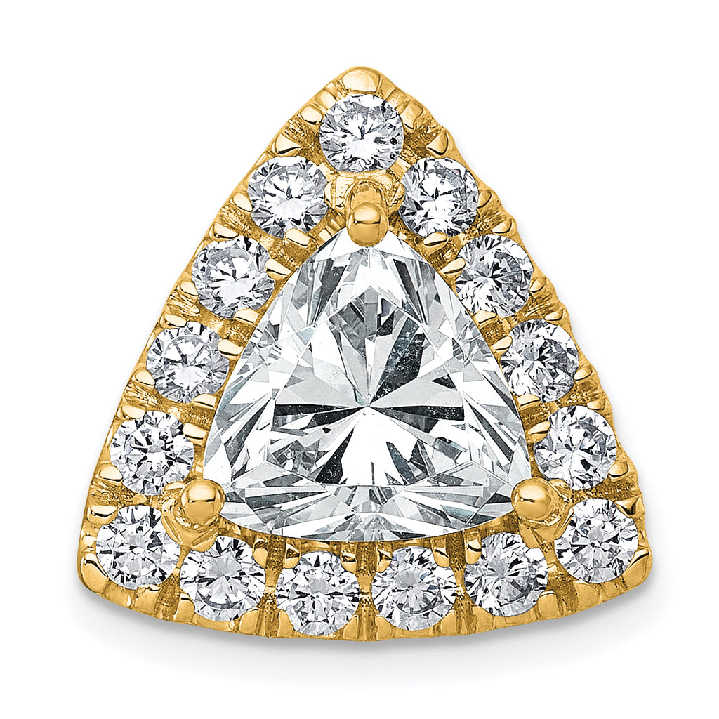 14k 5 carat Lab Grown Diamond VS+ F+ Trillion Complete Halo Chain Slide Pendant