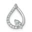 14k White Gold 1/3 carat Lab Grown Diamond VS+ F+ Complete Fashion Teardrop Chain Slide Pendant
