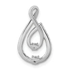 14k White Gold 3/8 carat Lab Grown Diamond VS+ F+ Complete Fashion Teardrop Chain Slide Pendant