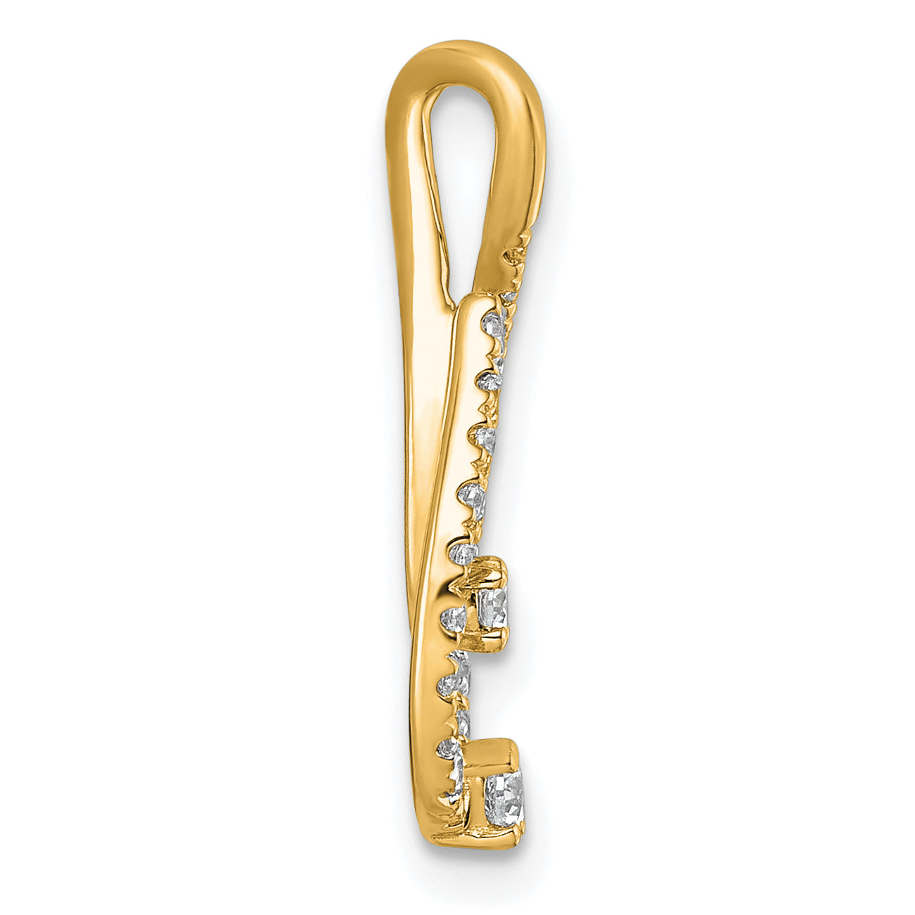 14k 3/8 carat Lab Grown Diamond VS+ F+ Complete Fashion Teardrop Chain Slide Pendant