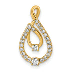 14k 3/8 carat Lab Grown Diamond VS+ F+ Complete Fashion Teardrop Chain Slide Pendant