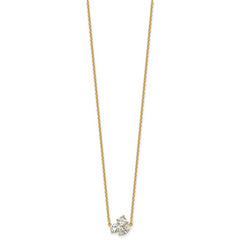 14k 1 carat Lab Grown Diamond VS+ F+ Complete 18 inch Three Stone Fashion Necklace