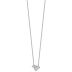 14k White Gold 1 carat Lab Grown Diamond VS+ F+ Complete 18 inch Three Stone Fashion Necklace