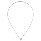 14k White Gold 1 carat Lab Grown Diamond VS+ F+ Complete 18 inch Three Stone Fashion Necklace