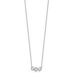 14k White Gold 1 carat Lab Grown Diamond VS+ F+ Complete 18 inch Three Stone Fashion Necklace