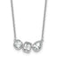 14k White Gold 1 carat Lab Grown Diamond VS+ F+ Complete 18 inch Three Stone Fashion Necklace