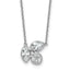 14k White Gold 1 carat Lab Grown Diamond VS+ F+ Complete 18 inch Three Stone Fashion Necklace