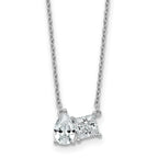 14k White Gold 1 carat Lab Grown Diamond VS+ F+ Complete 18 inch Two Stone Fashion Necklace