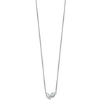 14k White Gold 1 carat Lab Grown Diamond VS+ F+ Complete 18 inch Two Stone Fashion Necklace