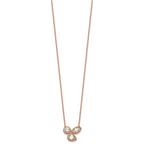 14k Rose Gold 1 carat Lab Grown Diamond VS+ F+ Complete 18 inch Three Stone Fashion Necklace