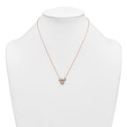 14k Rose Gold 1 carat Lab Grown Diamond VS+ F+ Complete 18 inch Three Stone Fashion Necklace