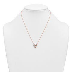 14k Rose Gold 1 carat Lab Grown Diamond VS+ F+ Complete 18 inch Three Stone Fashion Necklace