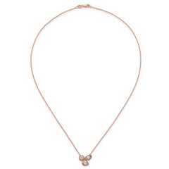 14k Rose Gold 1 carat Lab Grown Diamond VS+ F+ Complete 18 inch Three Stone Fashion Necklace