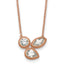 14k Rose Gold 1 carat Lab Grown Diamond VS+ F+ Complete 18 inch Three Stone Fashion Necklace