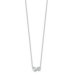 14k White Gold 1 carat Lab Grown Diamond VS+ F+ Complete 18 inch Two Stone Fashion Necklace