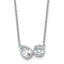 14k White Gold 1 carat Lab Grown Diamond VS+ F+ Complete 18 inch Two Stone Fashion Necklace