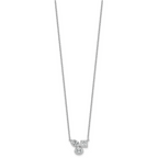 14k White Gold 1 carat Lab Grown Diamond VS+ F+ Complete 18 inch Three Stone Fashion Necklace