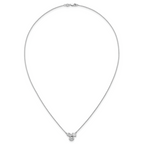 14k White Gold 1 carat Lab Grown Diamond VS+ F+ Complete 18 inch Three Stone Fashion Necklace