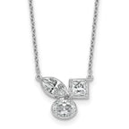 14k White Gold 1 carat Lab Grown Diamond VS+ F+ Complete 18 inch Three Stone Fashion Necklace