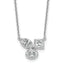 14k White Gold 1 carat Lab Grown Diamond VS+ F+ Complete 18 inch Three Stone Fashion Necklace