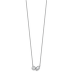 14k White Gold 1 carat Lab Grown Diamond VS+ F+ Complete 18 inch Two Stone Fashion Necklace