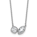14k White Gold 1 carat Lab Grown Diamond VS+ F+ Complete 18 inch Two Stone Fashion Necklace