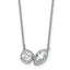 14k White Gold 1 carat Lab Grown Diamond VS+ F+ Complete 18 inch Two Stone Fashion Necklace
