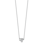 14k White Gold 1 carat Lab Grown Diamond VS+ F+ Complete 18 inch Three Stone Fashion Necklace