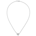 14k White Gold 1 carat Lab Grown Diamond VS+ F+ Complete 18 inch Three Stone Fashion Necklace